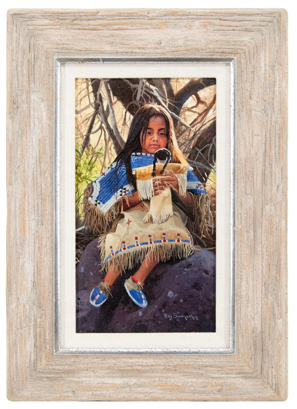 RAY SWANSON "QUIET MOMENTS BY THE STREAM" OIL ON CANVAS
