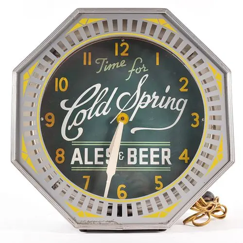 Cold Spring Ales Beer Spinner Neon Illuminated Clock EXCEPTIONAL
