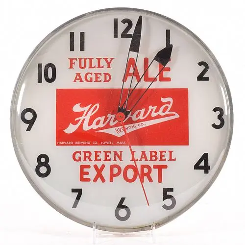 Harvard Green Label Export Fully Aged Ale Illuminated Clock RON BAIRD RARE