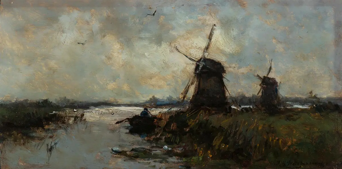 Jan Hendrik Weissenbruch (The Hague 1824 - 1903) A river...