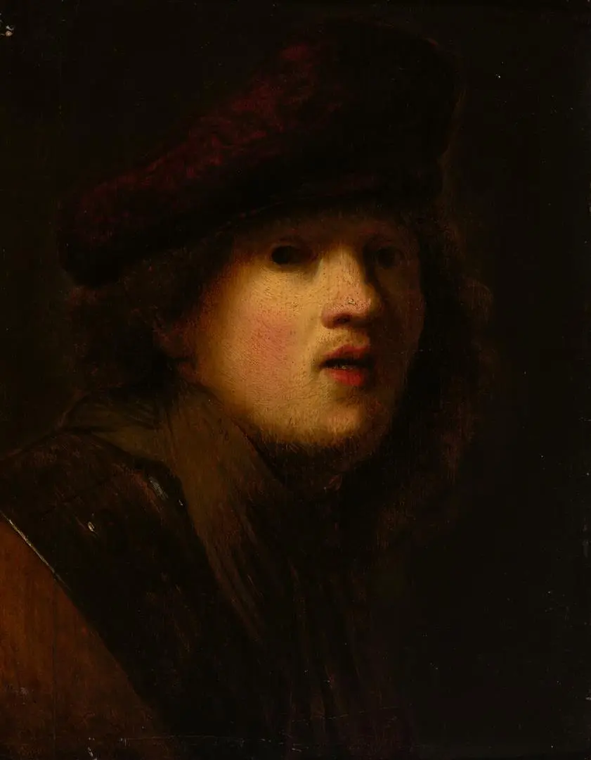 Circle of Rembrandt (17th century) Self portrait with a...