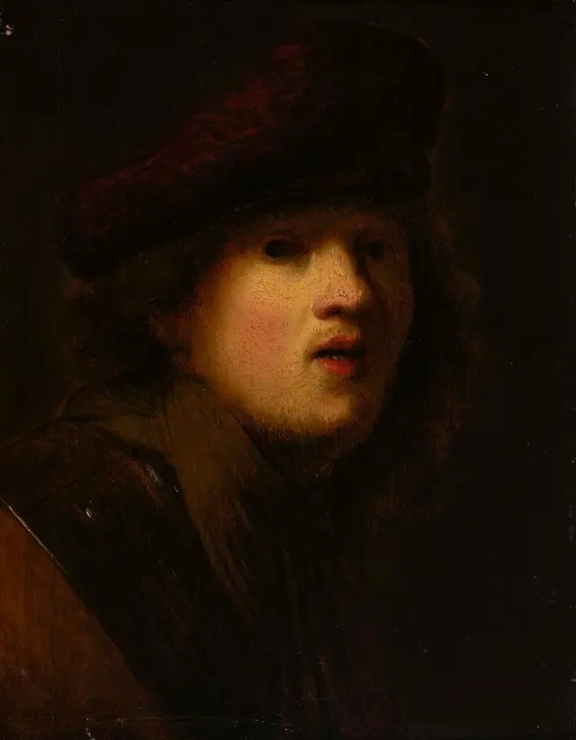 Circle of Rembrandt (17th century) Self portrait with a...