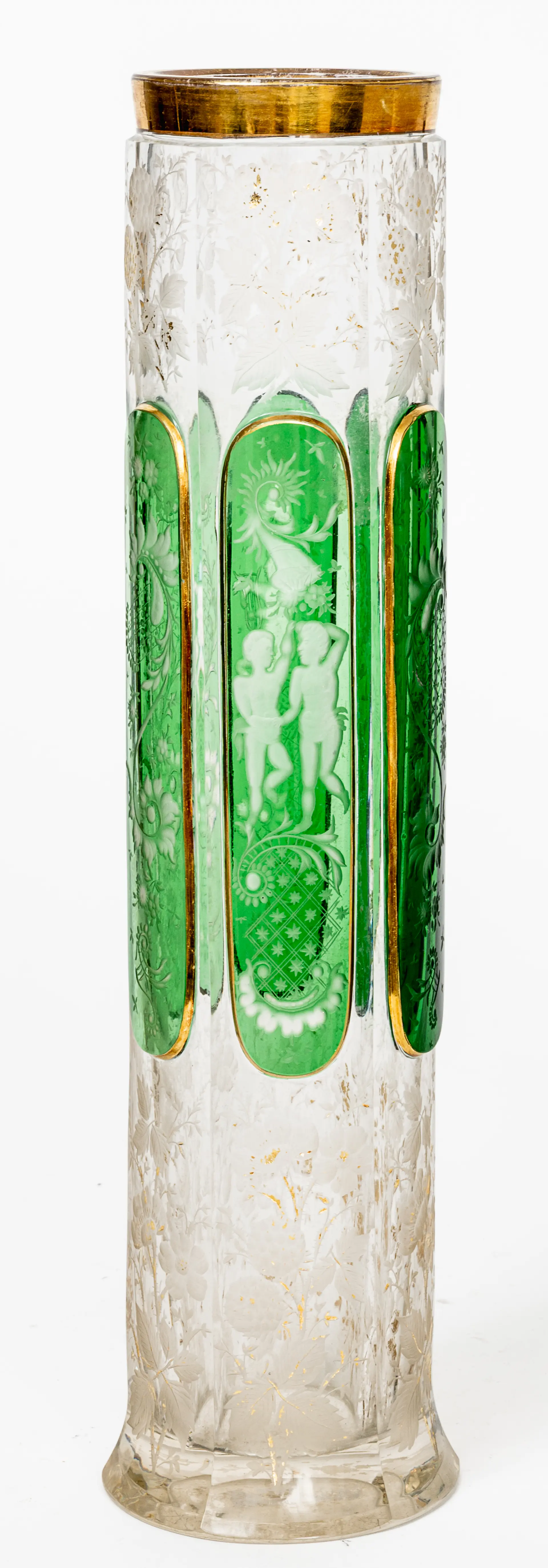 Lot 103: BOHEMIAN ART NOUVEAU GLASS VASE