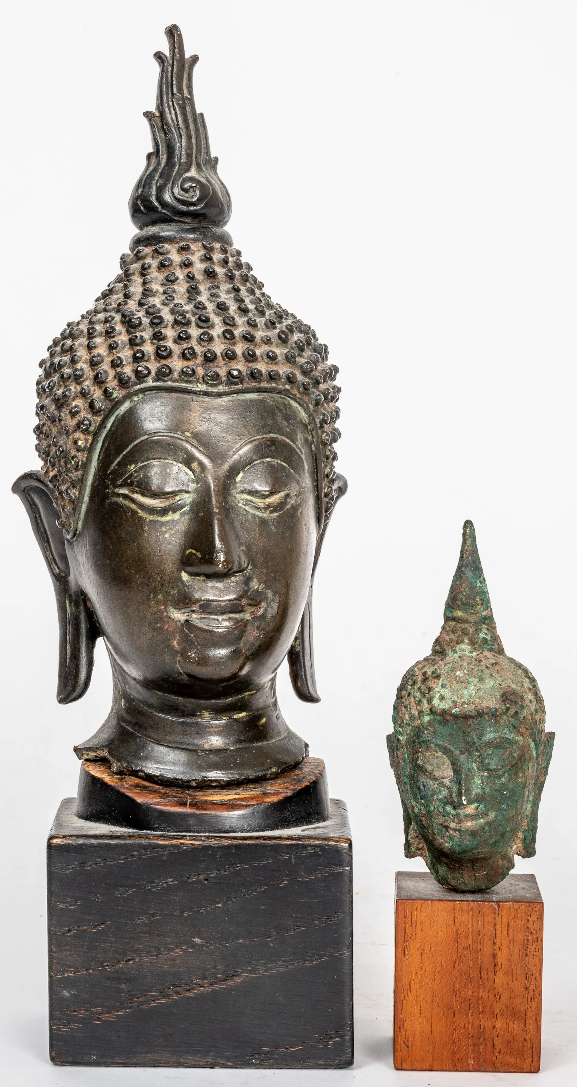 Lot 45: TWO BUDDHA HEADS