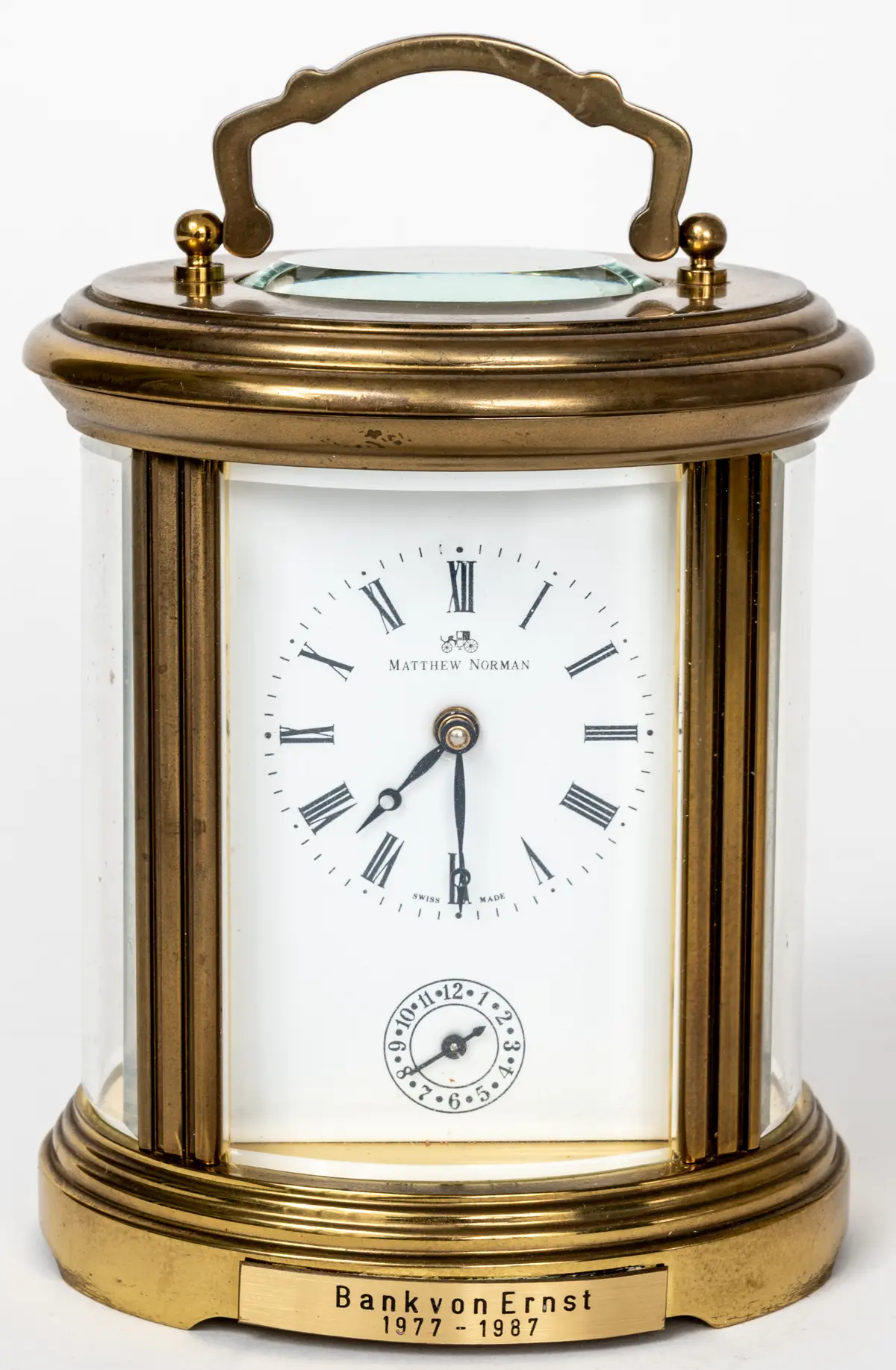 Lot 321: MATTHEW NORMAN, CARRIAGE CLOCK WITH ALARM