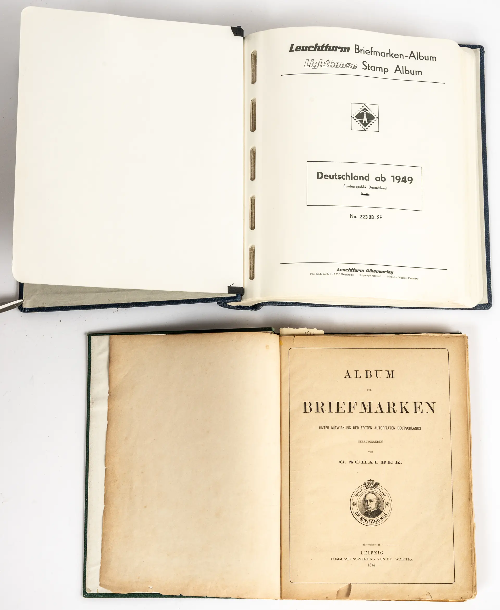 Lot 88: 1 STAMP ALBUM, EDITED BY G. SCHAUBERG, 1874, AND 1 ALBUM WEST