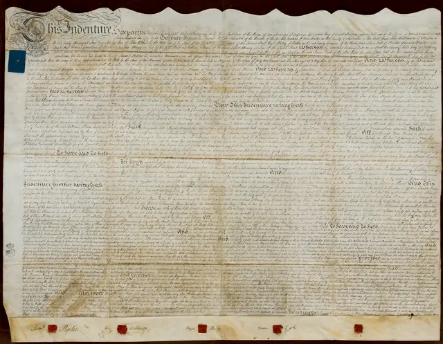 Lot 405: ENGLISH INDENTURE 18TH CENTURY