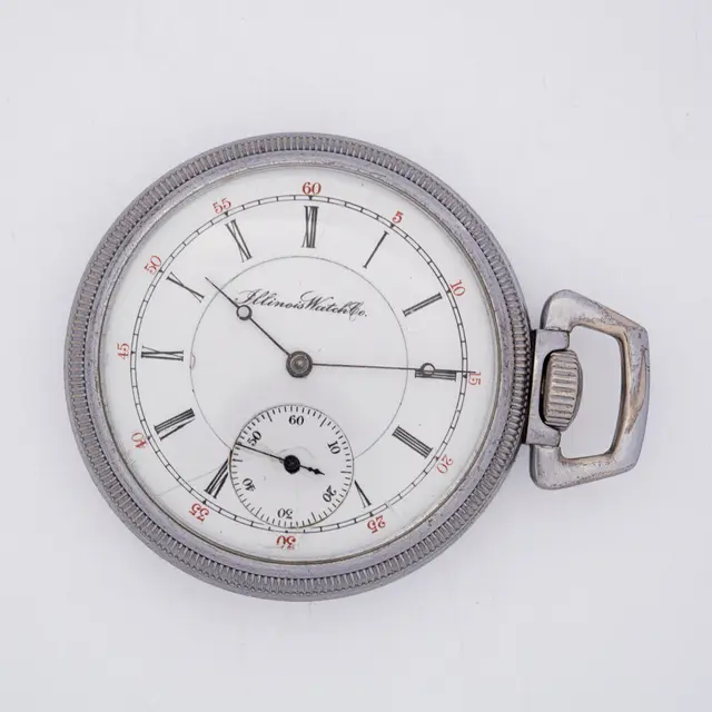 TASCHENUHR ILLINOIS WATCH CO SPRINGFIELD USA, 17 STEINE, METALL, VERNICKELT
