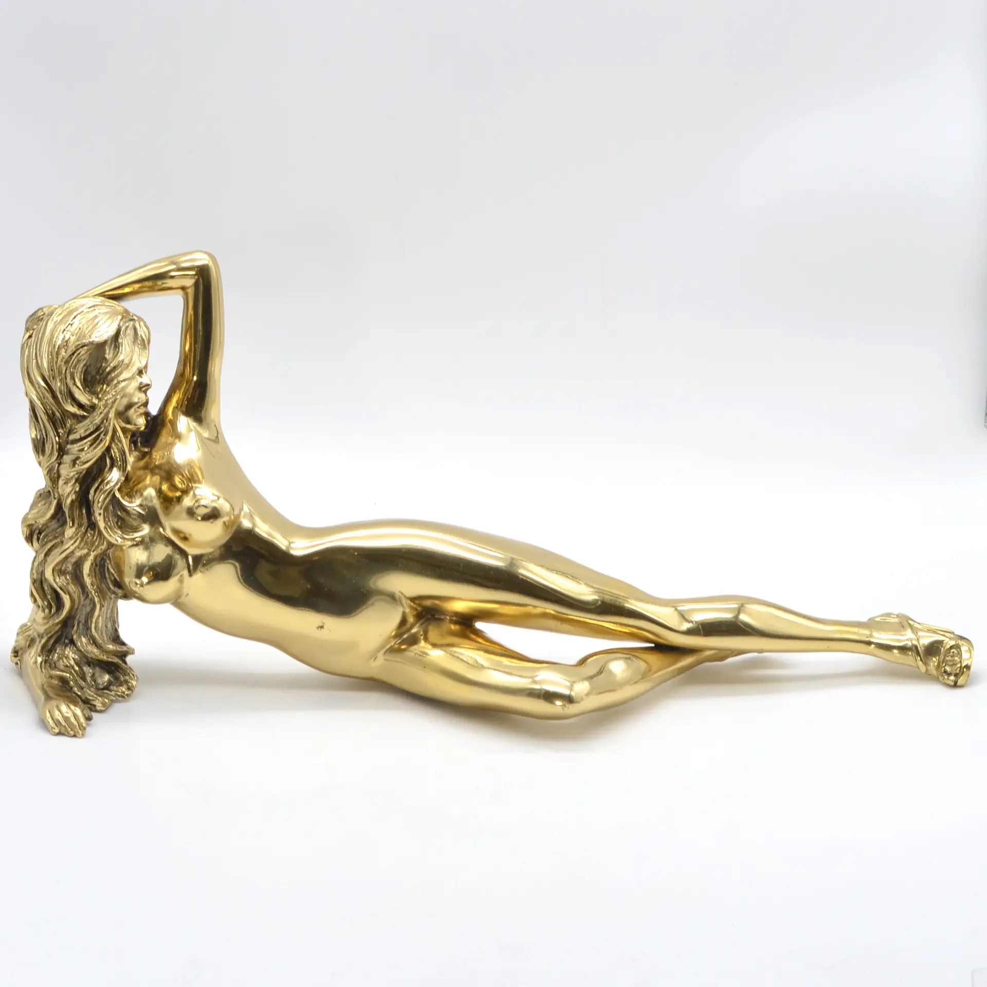 ROBBI JONES (1961). VICTORIA, DAMENAKT, SKULPTUR, MESSING (POLIERT)