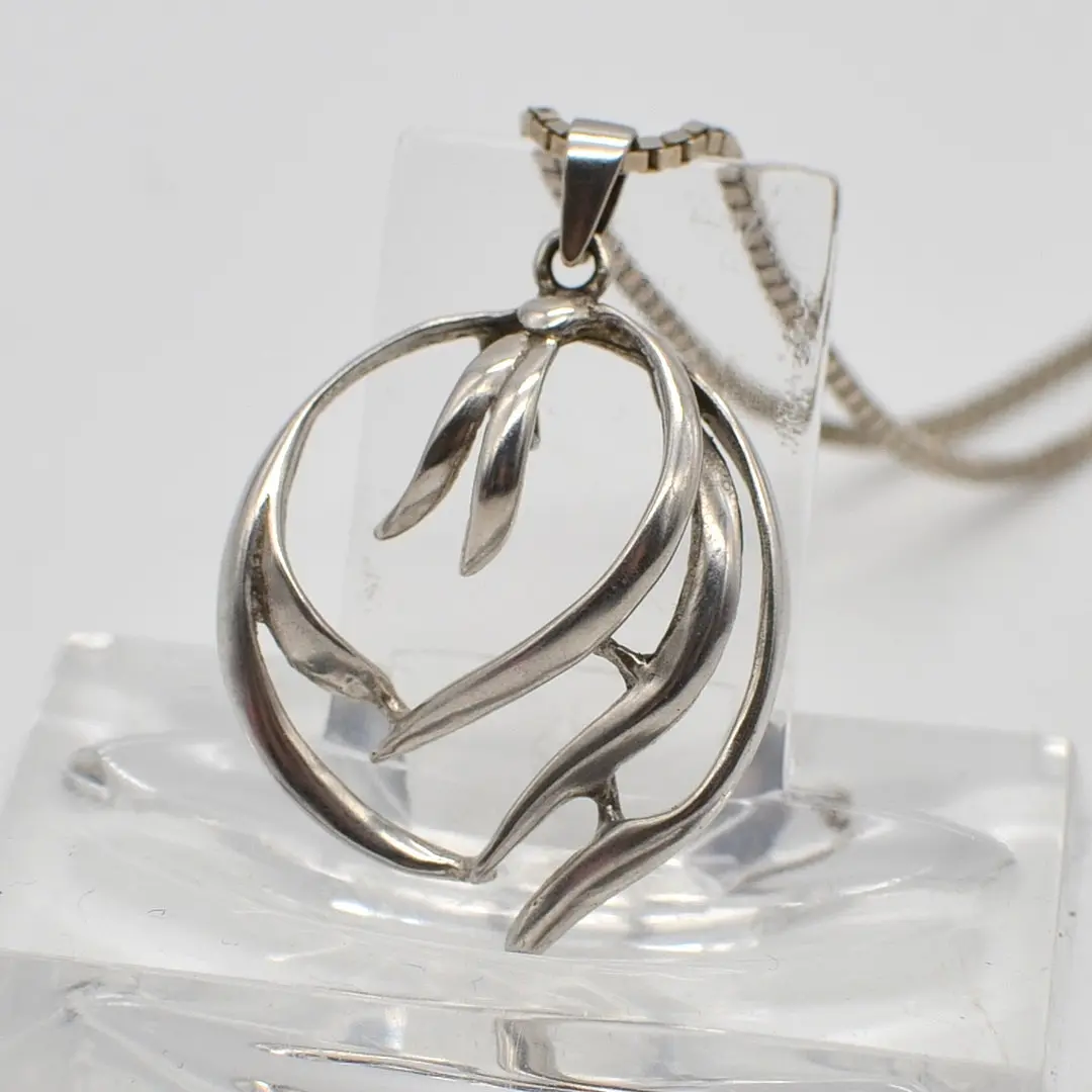 SKANDINAVISCHES DESIGNERCOLLIER, "GFAB", VENEZIANER KETTE UND ANHÄNGER