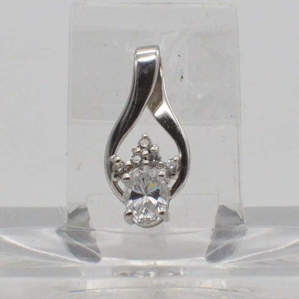 DIAMONIQUE, COLLIERANHÄNGER MIT ZIRKONIA IM OVALSCHLIFF, FASSUNG AUS