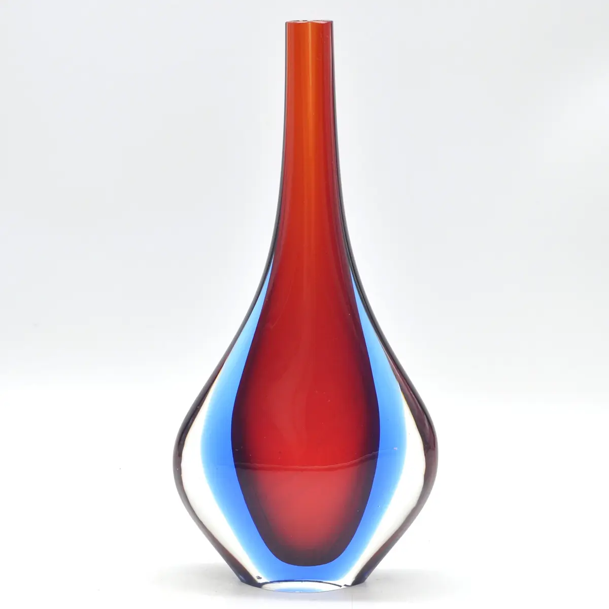 FLAVIO POLI. MURANO DESIGNERVASE, STUDIOGLAS, SOMMERSO, ITALIEN, UM 1950.