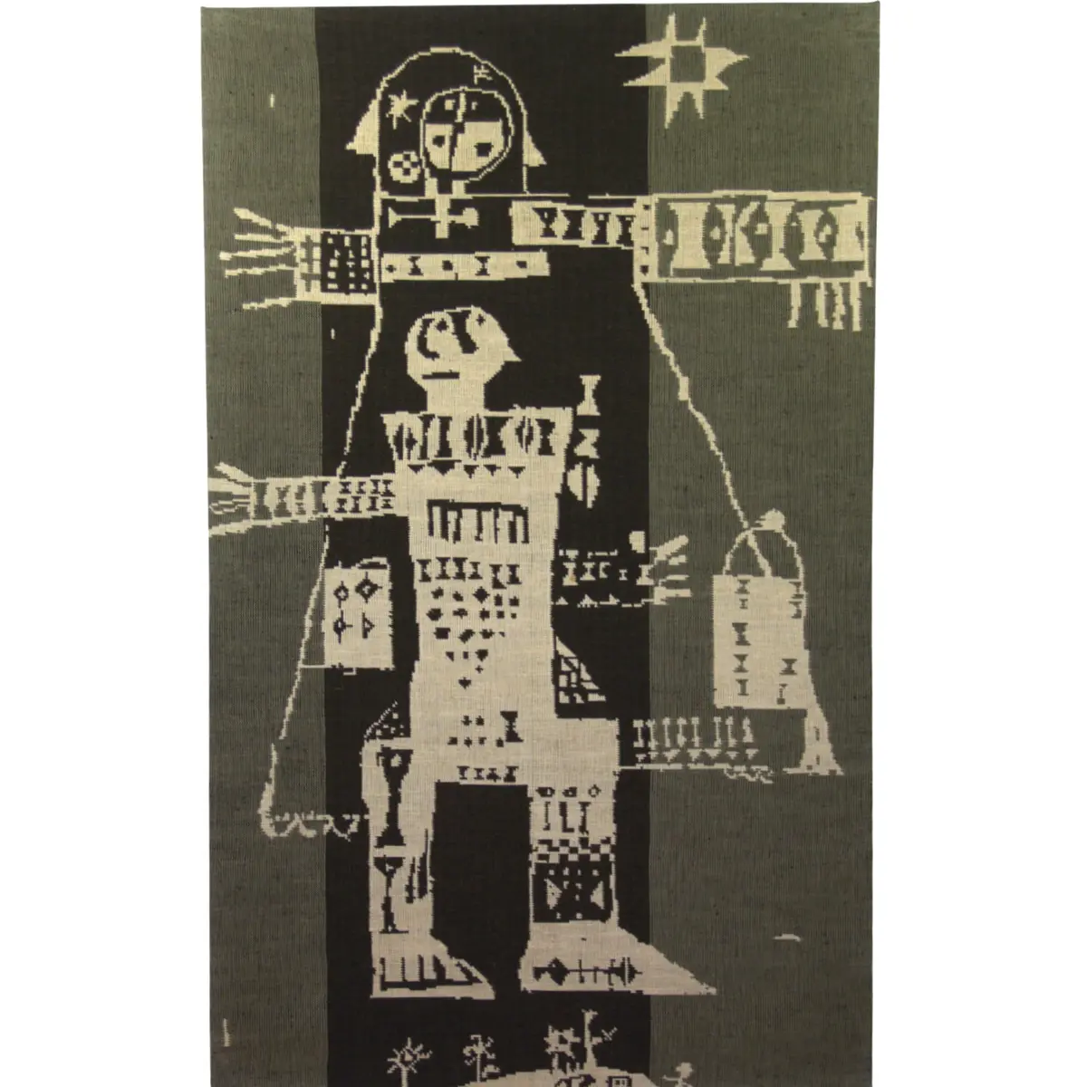 PENTTI KOSKI. Vävnad, "Pekkolo", ca 149 x 91 cm, monterad på träram