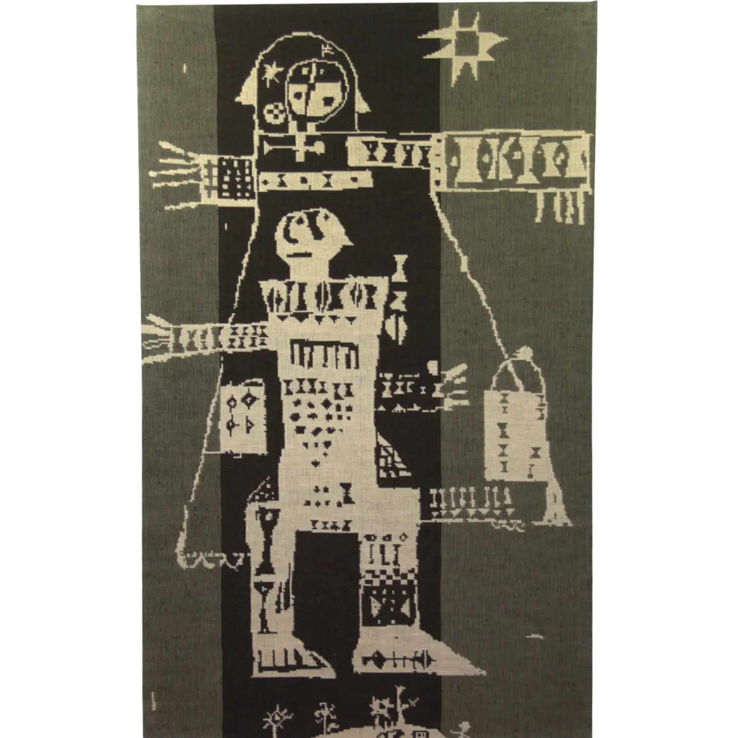 PENTTI KOSKI. Vävnad, "Pekkolo", ca 149 x 91 cm, monterad på träram