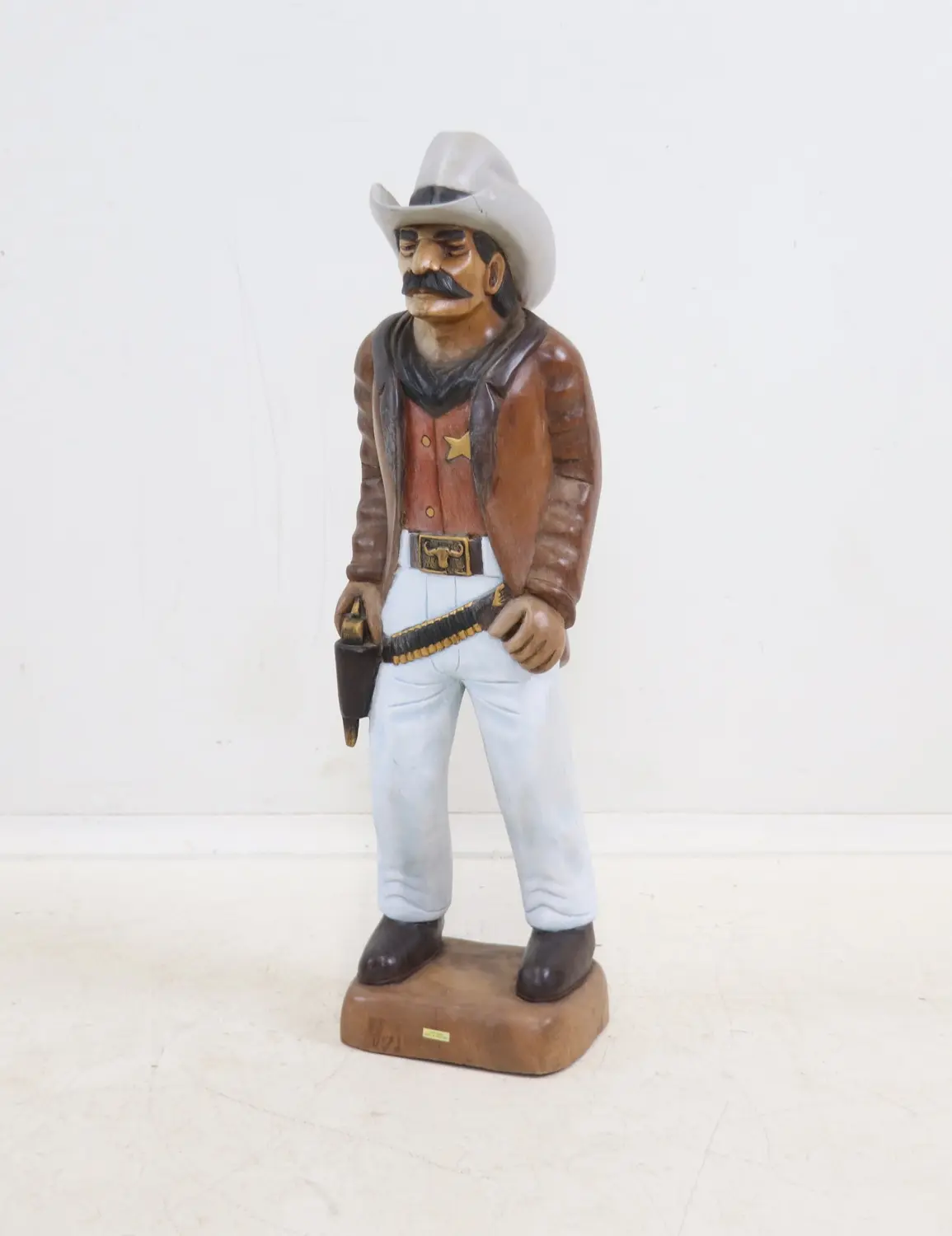 Scultura, cowboy, legno.