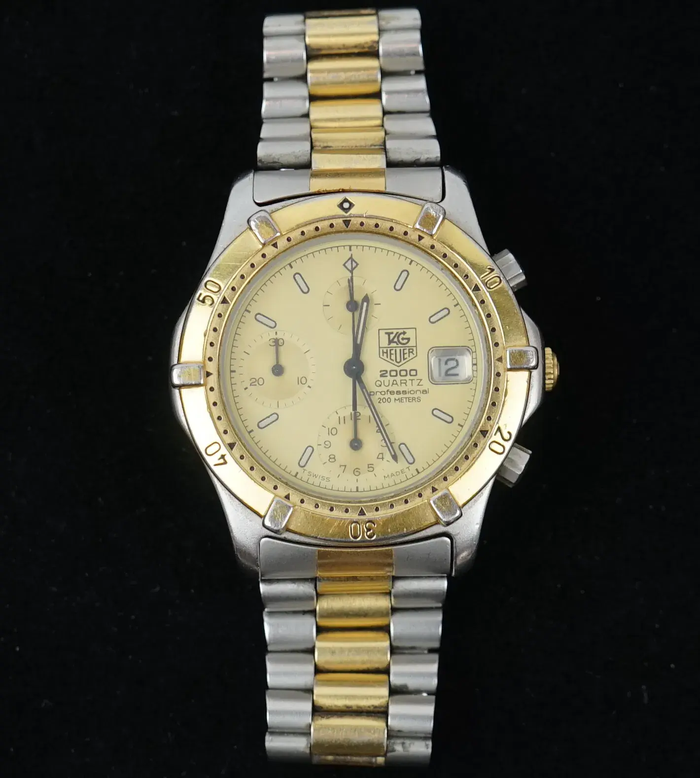 Orologio da polso, TAG Heuer 2000 Quartz Professional, cronografo, acciaio inox.