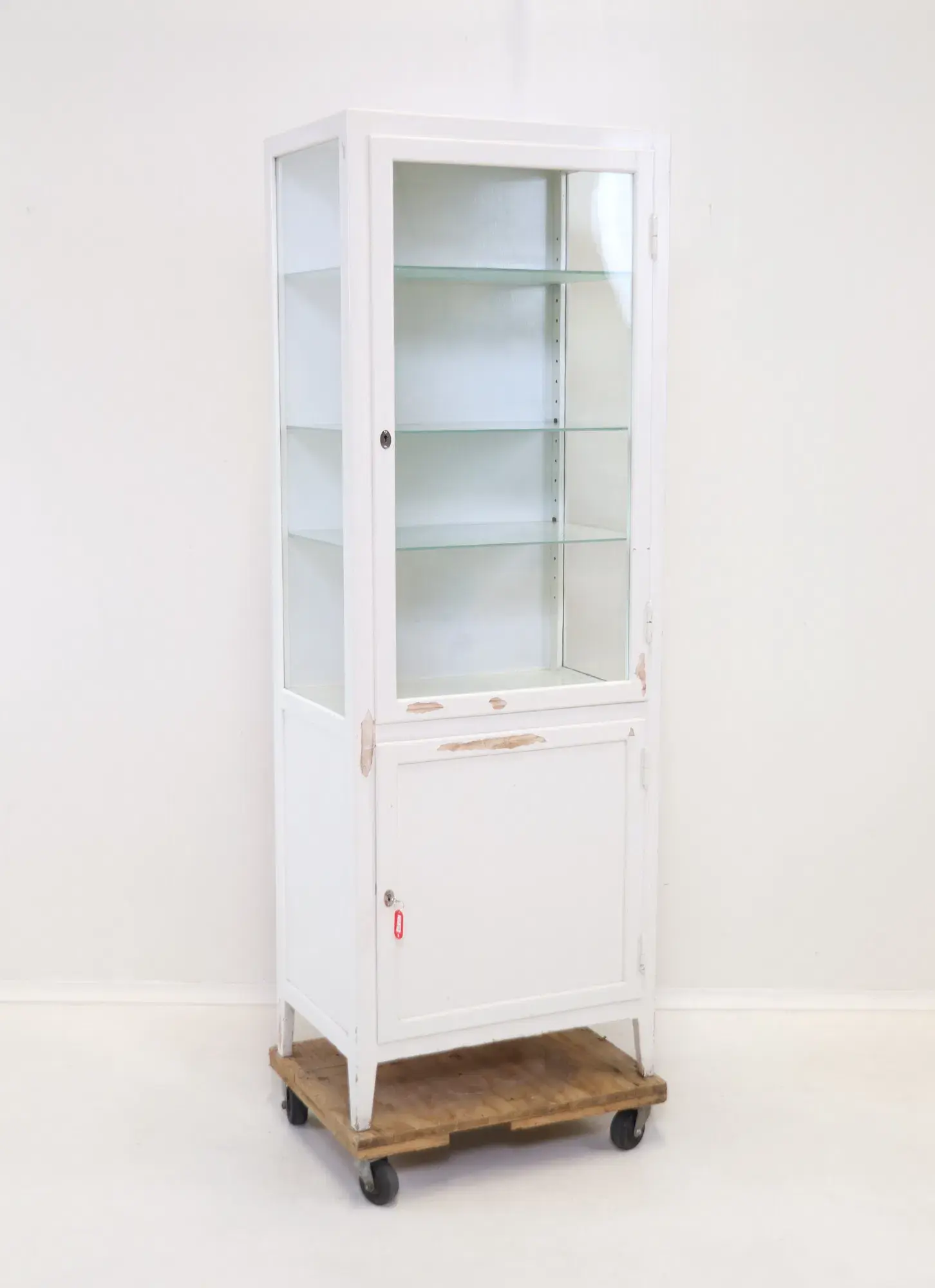 Armadio medico, legno/vetro.