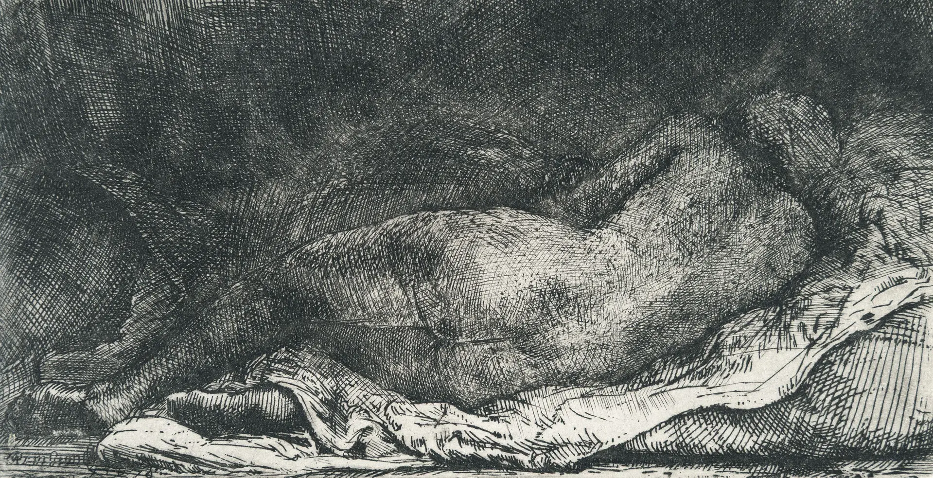 Reclining Female Nude ('La Negresse Couché') Rembrandt Harmensz. van Rijn