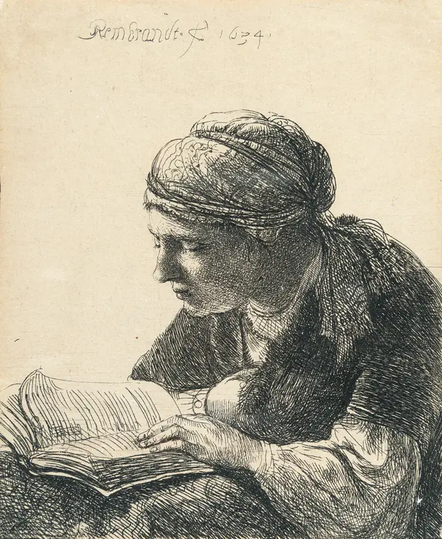 Woman Reading Rembrandt Harmensz. van Rijn