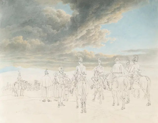 Cavalry under a cloudy sky Johann Adam Klein