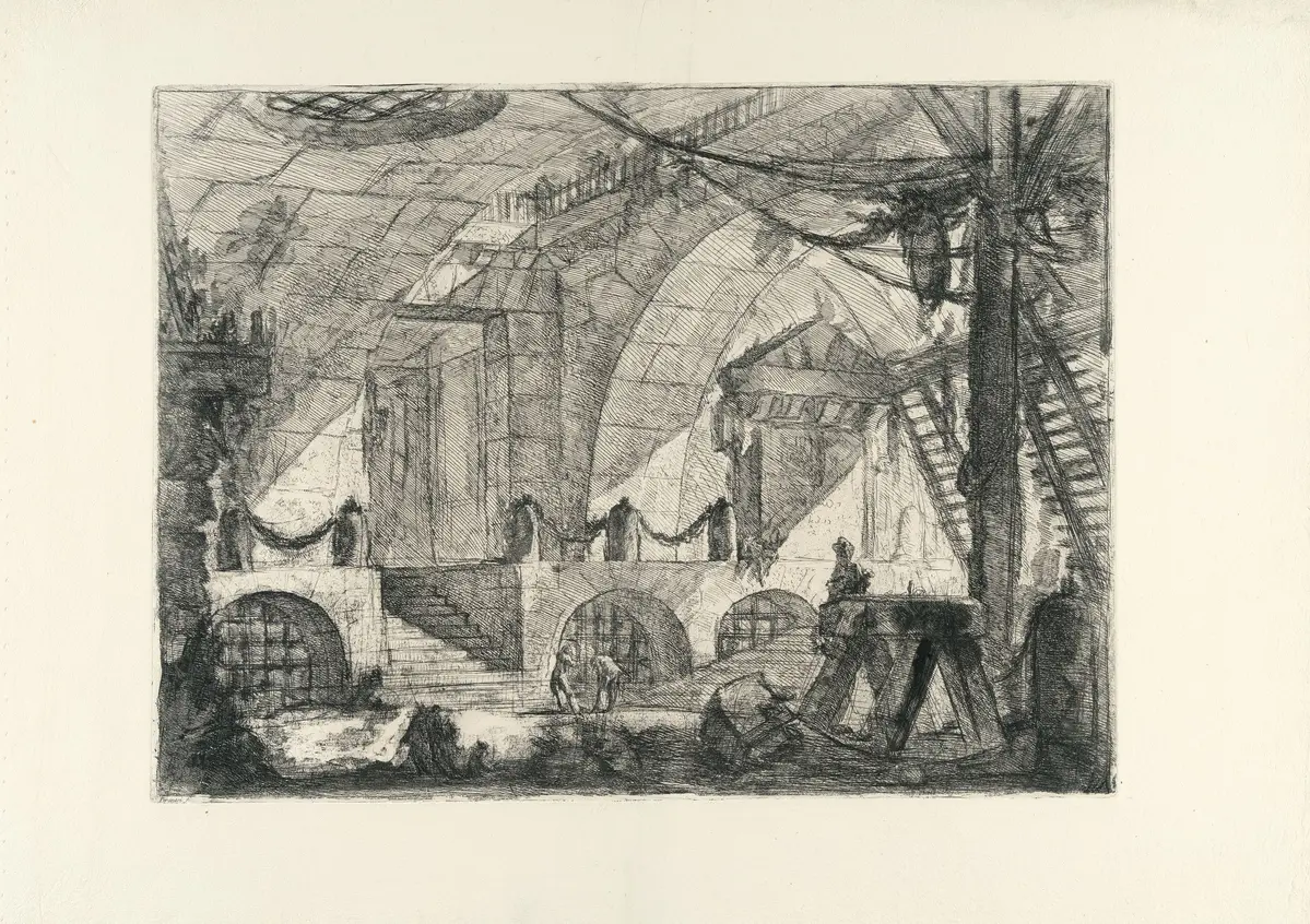 The Sawhorse, from: Carceri d'Invenzione Giovanni Battista Piranesi