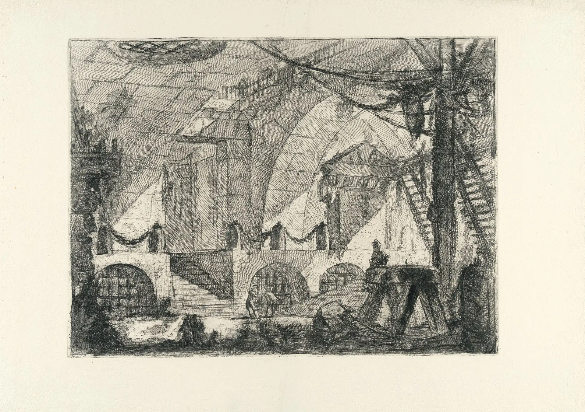 The Sawhorse, from: Carceri d'Invenzione Giovanni Battista Piranesi