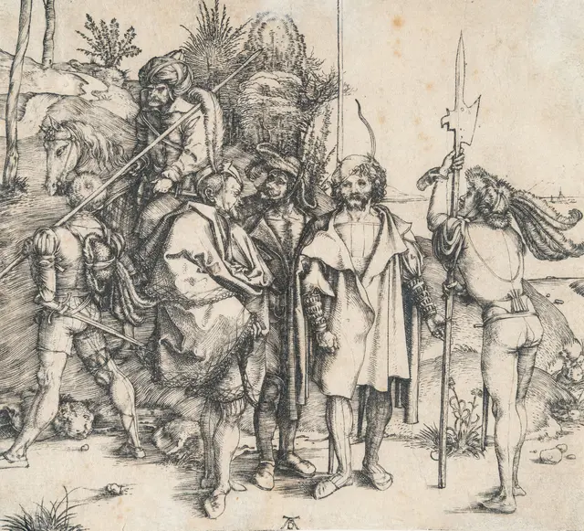 Five Soldiers and a Turk on Horseback Albrecht Dürer