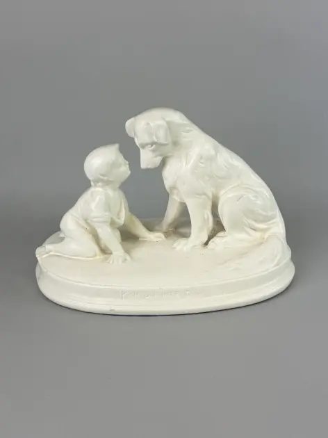 FIGURIN i tysk alabaster "Kan du inte tala" Athena Konstgjuteri