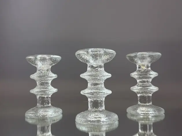 TIMO SARPANEVA, " Festivo", ljusstakar i glas Iittala, 3 st