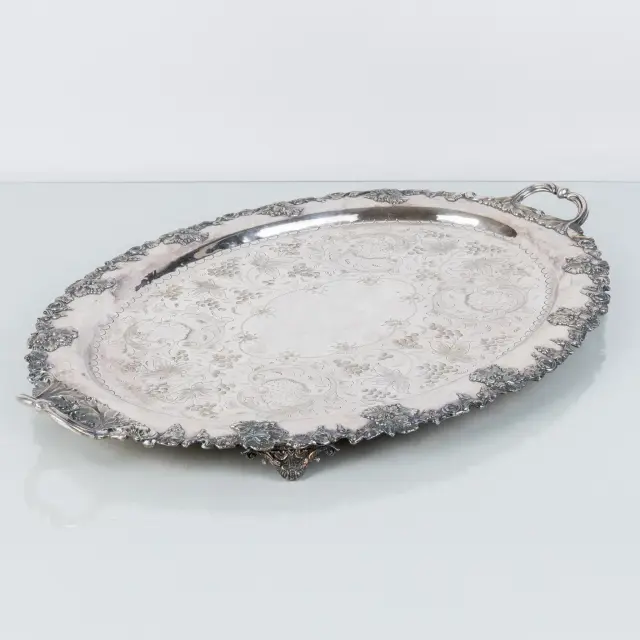TRAY, argento nichele, 1800/1900
