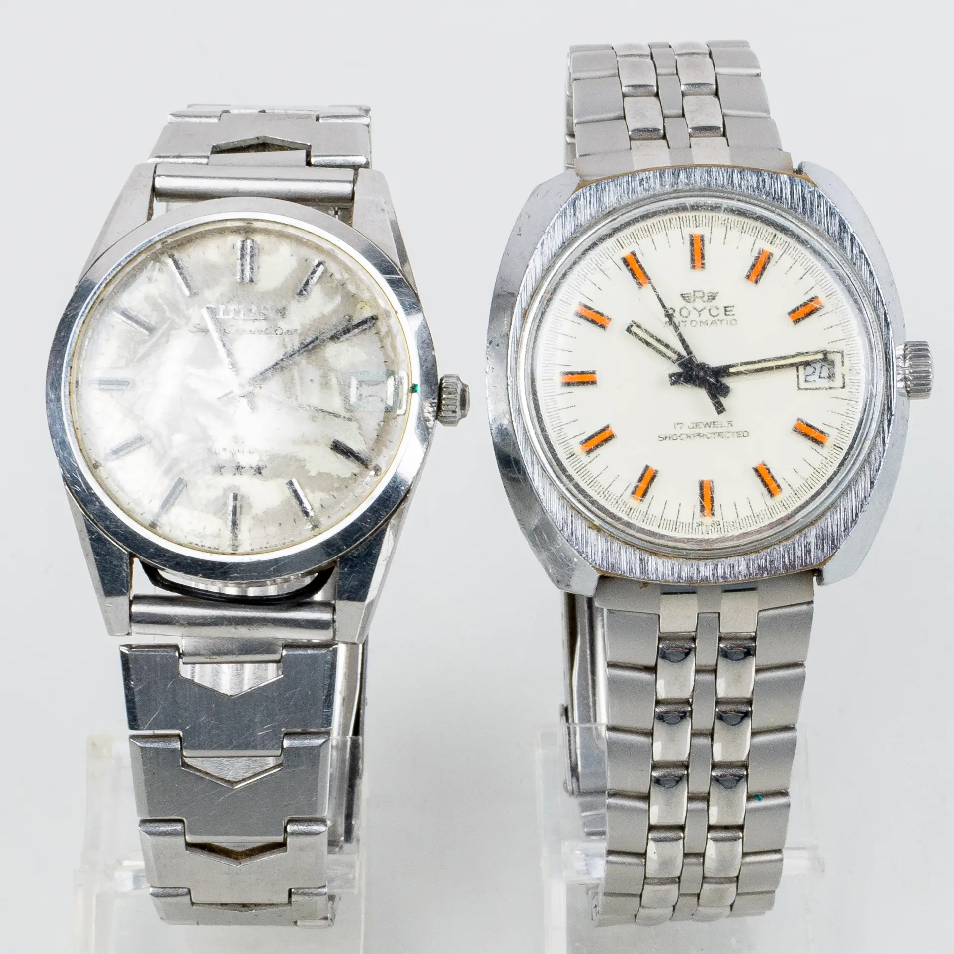 OROLOGI DA POLSO DA UOMO, 2 pezzi, Citizen e Royce, acciaio, seconda metà del XX secolo