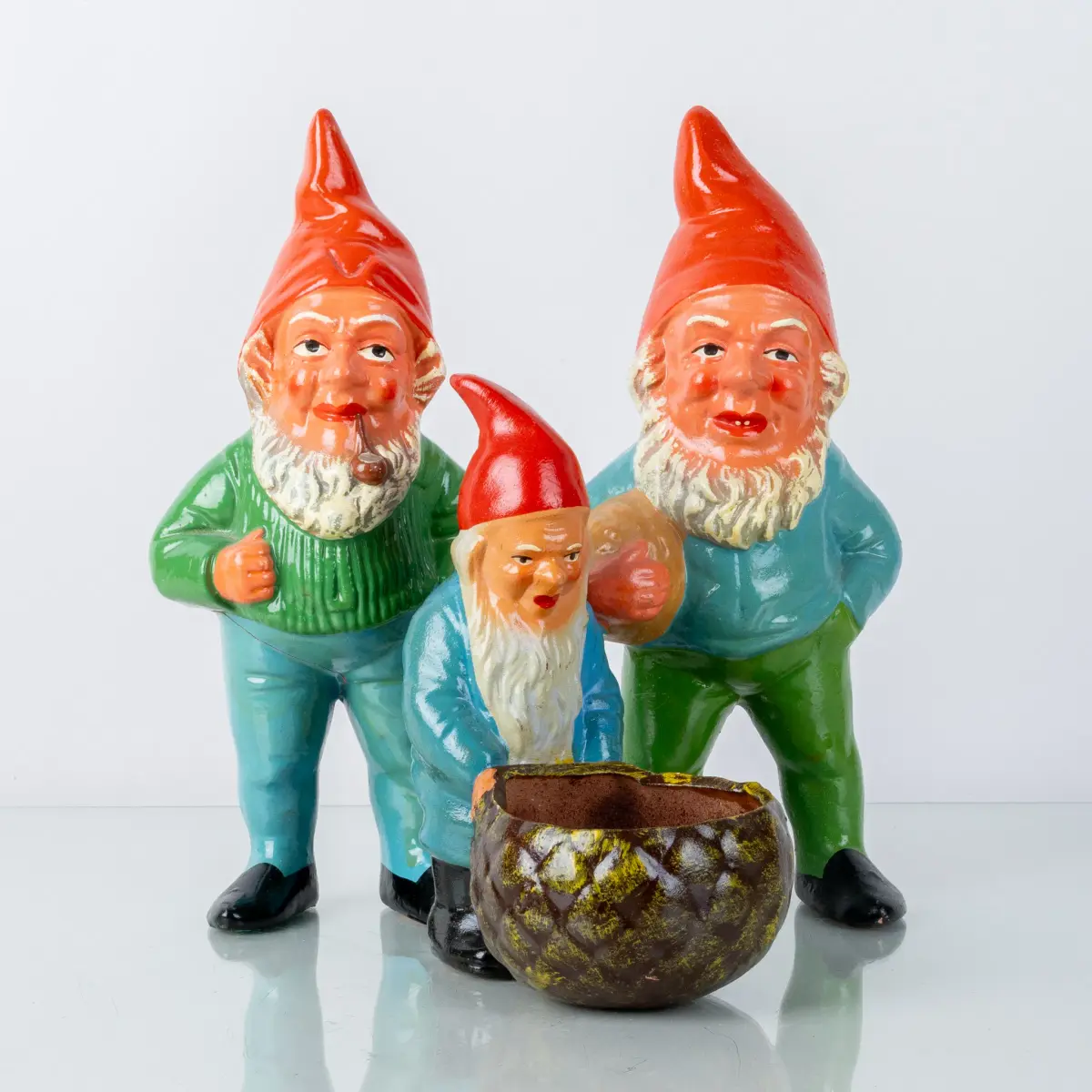 Babbo Natale, 3 pezzi, terracotta, anni 1900