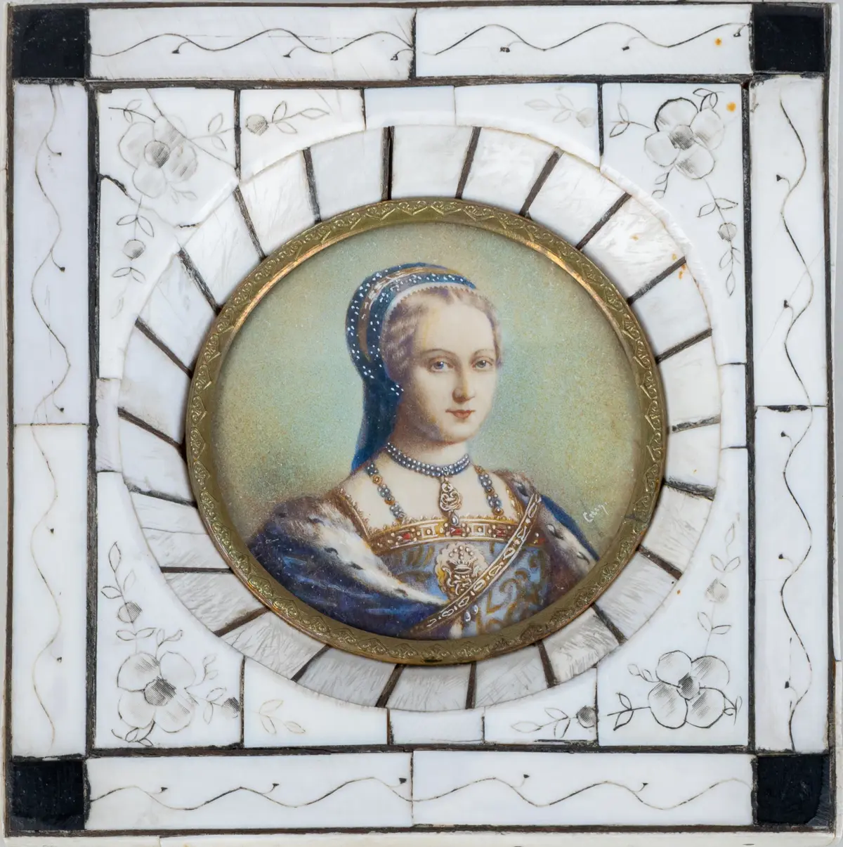 MINIATURA DIPINGENTE, olio su cartone, 1800, firmato in modo indistinto