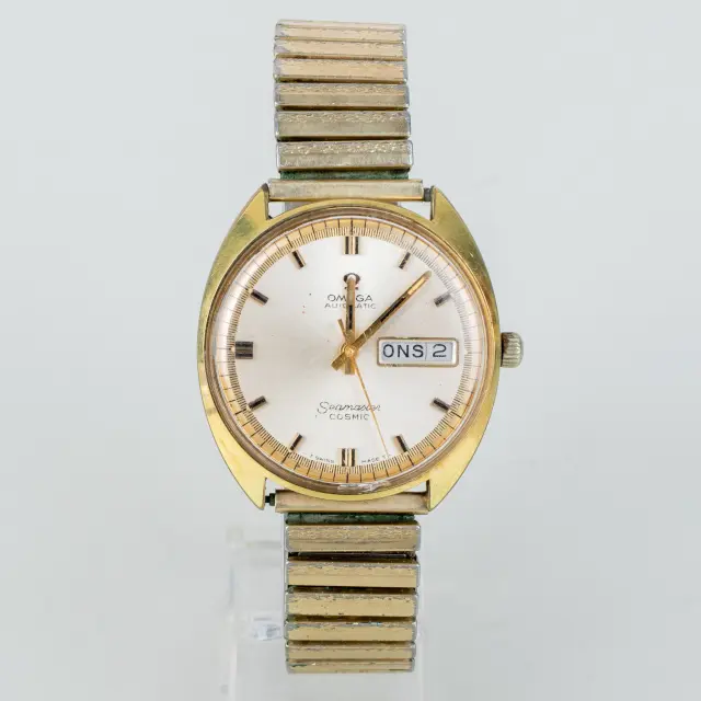 OROLOGIO da polso, Omega, doppio dorato, Seamaster Cosmic, movimento automatico