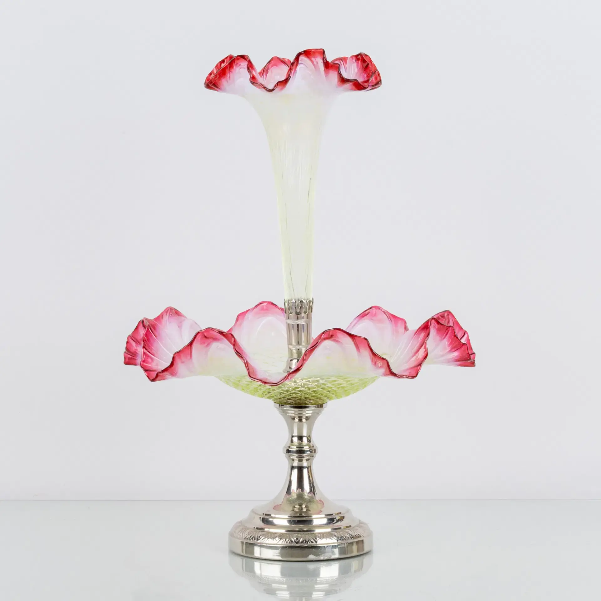 SET DI TAVOLI, VETRO E METALLO, 1800/1900