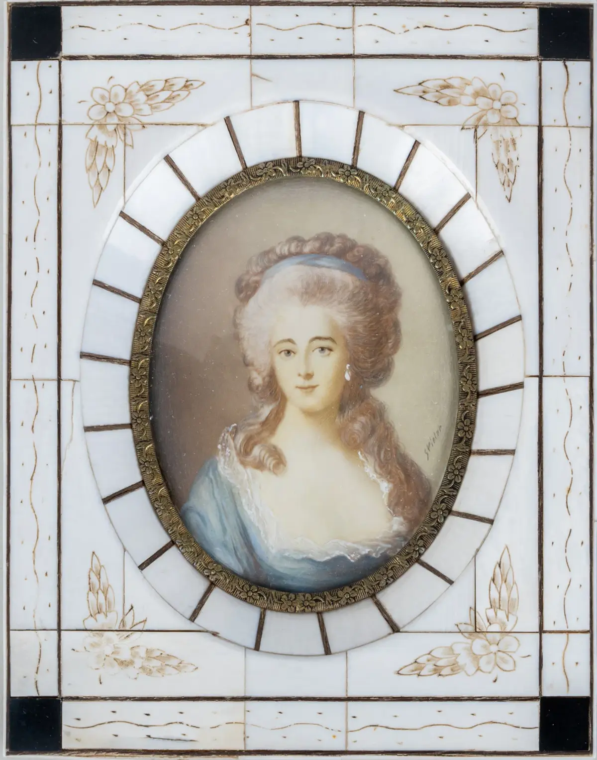 JOSEF KARL STIELER, da poi, miniatura di pittura di pneumatici, olio su cartone, 1800