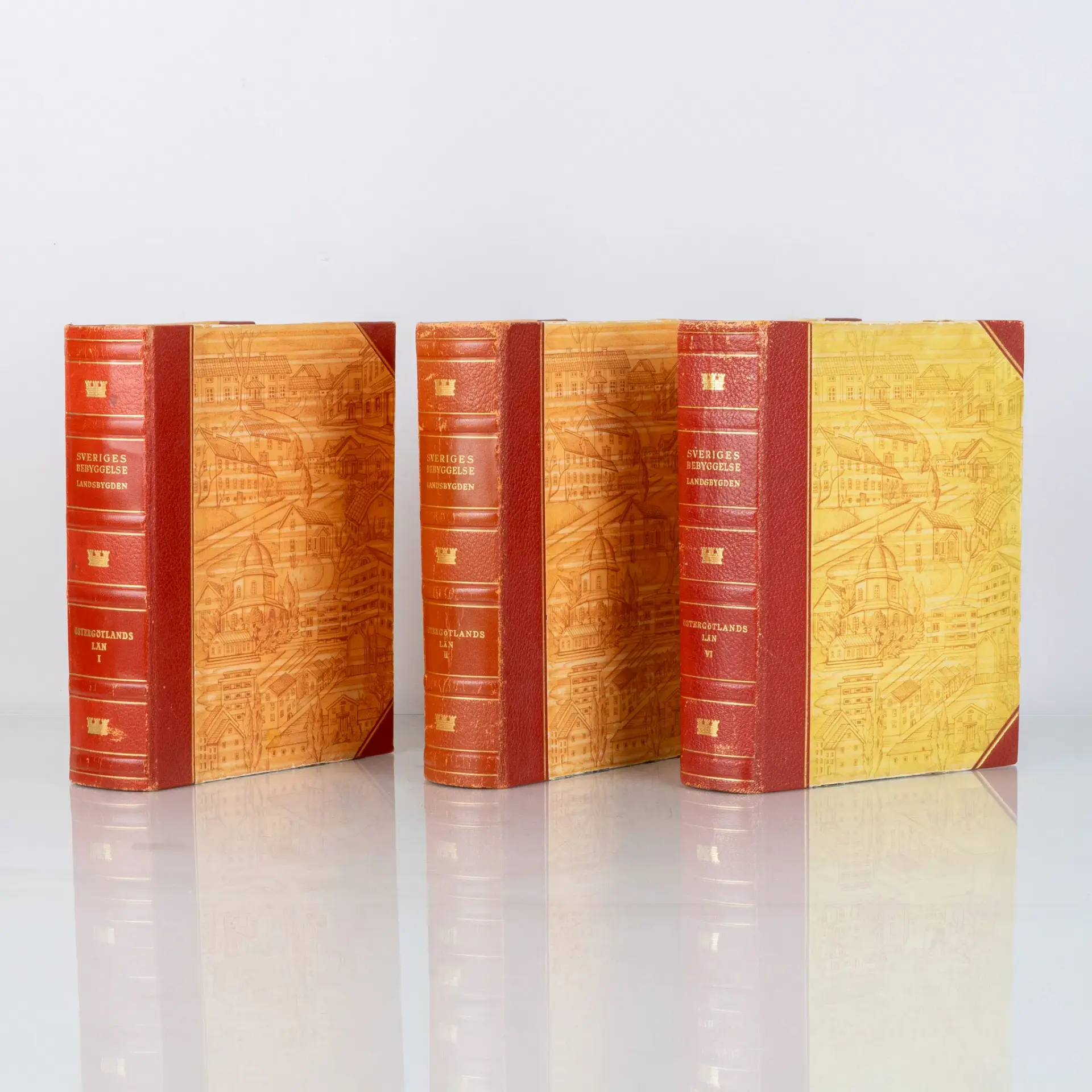 LIBRI, 3 volumi, Sveriges bebyggelse landsbygden, Östergötland, Bokförlaget