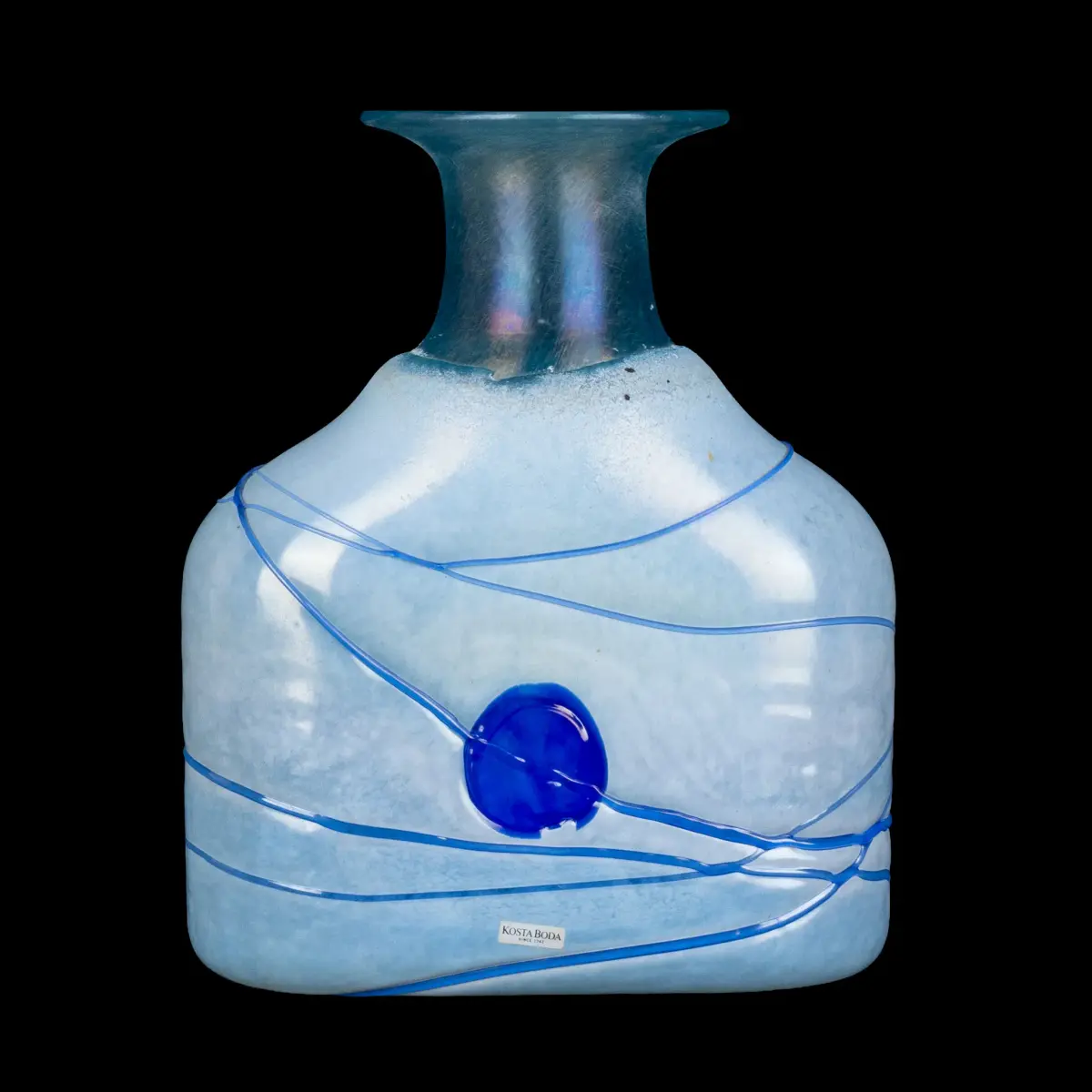 BERTIL VALLIEN, vaso / bottiglia, vetro, "Galaxy Blue", Kosta Boda