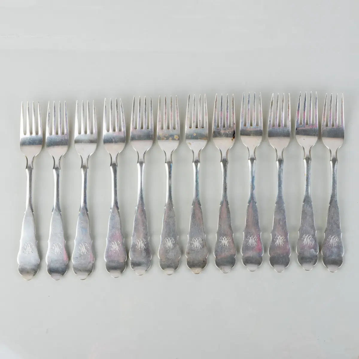 FORCHETTE DA TAVOLO, 12 pezzi, argento, Borgila Stoccolma 1933