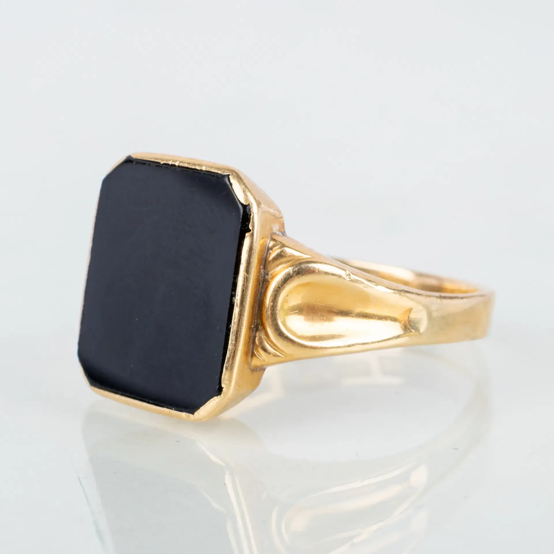 ANELLO SIGILLO, oro 18 carati, francobolli svedesi I9
