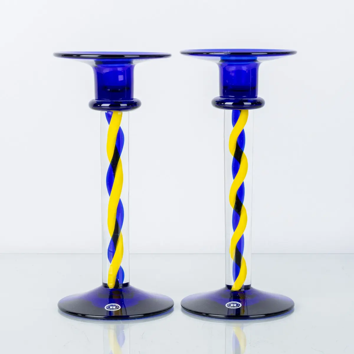 MARGARETA HENNIX, 1 paio, candelabri di vetro, Reijmyre, anni 1900/2000