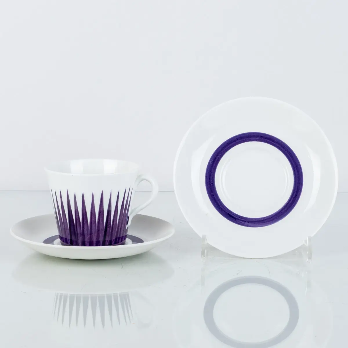 Tazza da tè, con 2 piattini, porcellana, "Astra", Gefle, metà 1900