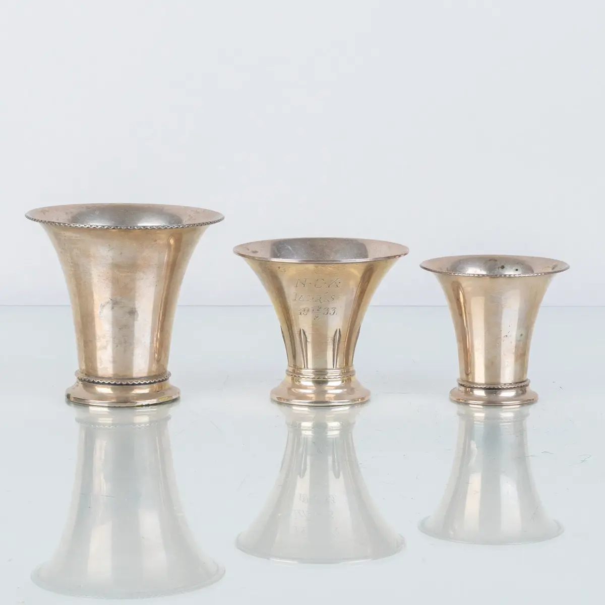 POCALS, 3 pezzi, argento, MGAB, Uppsala 1944 e CG Hallberg, Stoccolma 1932
