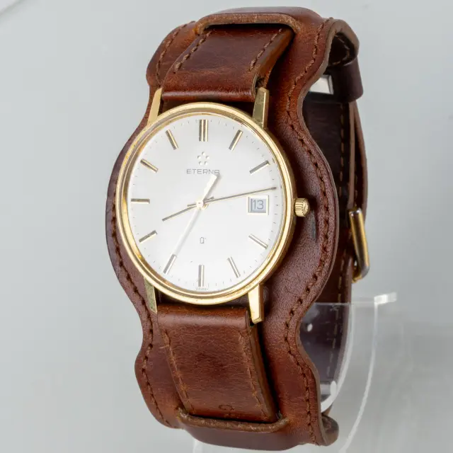 OROLOGIO DA POLSO DA UOMO, oro 18k, Eterna, fine del XX secolo