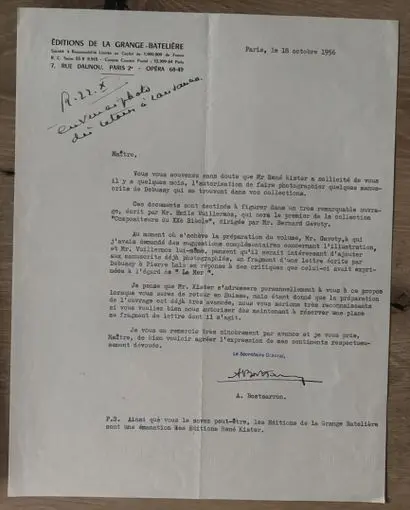 BOSTSARRON (A.). Secretary General of Éditions de la Grange- - Lot 15