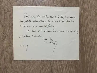 DUBOIS (Théodore). Lettre autographe signée à Maurice Emmanu - Lot 143