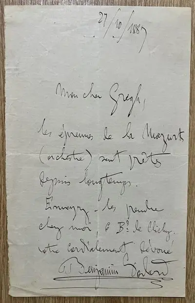 GODARD (Benjamin) (1849–1895), French composer and conductor - Lot 177