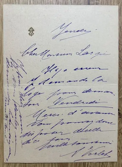 VERLET (Alice) (1873-1930). Cantatrice belge, soprano colora - Lot 294