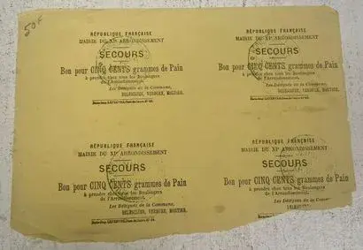 CITY OF PARIS — BREAD VOUCHERS - Lot 88