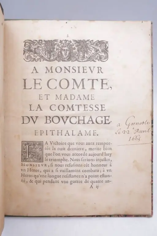[ANONYMOUS SATIRE]. Count and Countess du Bouchage. Epithalamium.
